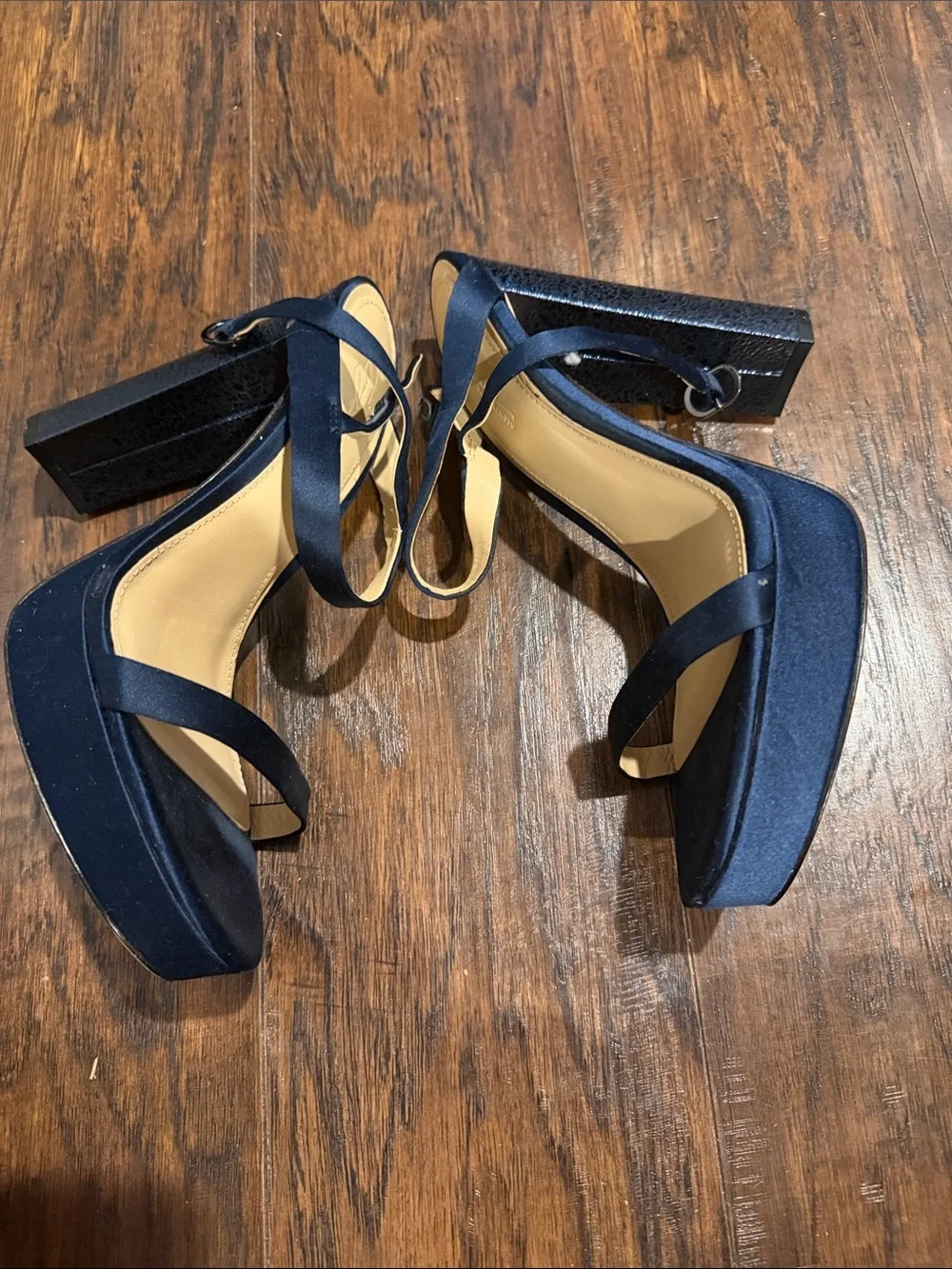 Imagine by Vince Camuto Navy Platform Block Heel Sandals Sz 9
